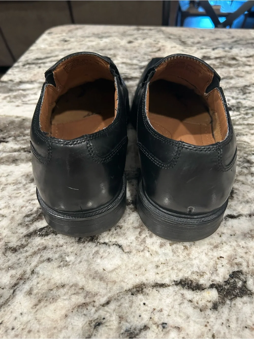 Bass Men's Glenn Black Leather Slip-On Dress Shoes